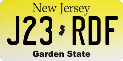 NJ license plate J23RDF