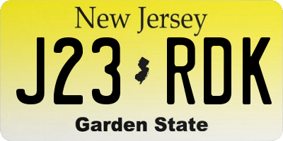 NJ license plate J23RDK
