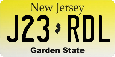 NJ license plate J23RDL