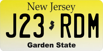 NJ license plate J23RDM