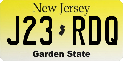 NJ license plate J23RDQ