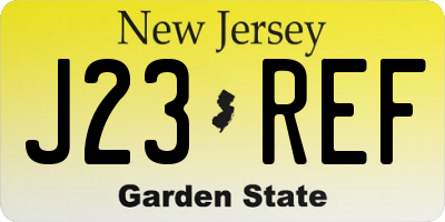 NJ license plate J23REF