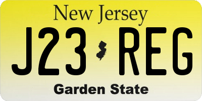NJ license plate J23REG