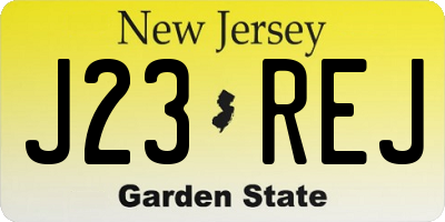 NJ license plate J23REJ