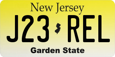 NJ license plate J23REL