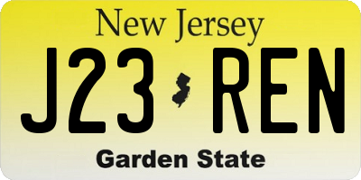 NJ license plate J23REN