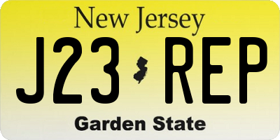 NJ license plate J23REP