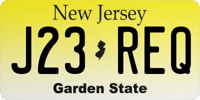 NJ license plate J23REQ