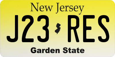 NJ license plate J23RES