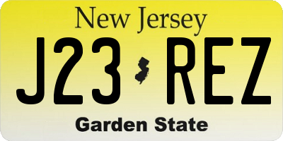 NJ license plate J23REZ