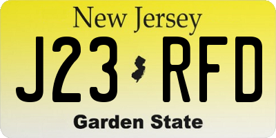 NJ license plate J23RFD
