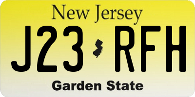 NJ license plate J23RFH