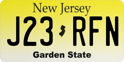 NJ license plate J23RFN