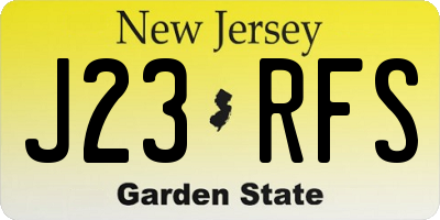 NJ license plate J23RFS