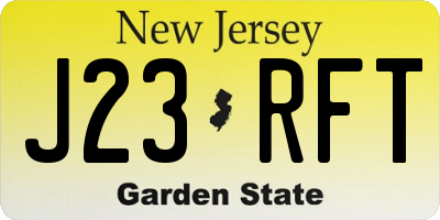 NJ license plate J23RFT