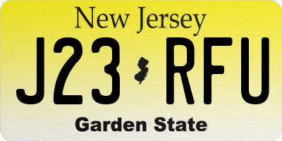NJ license plate J23RFU