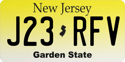 NJ license plate J23RFV