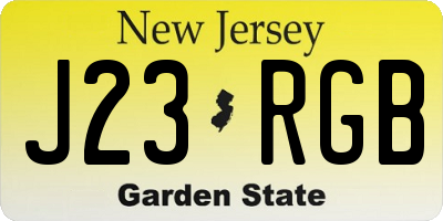 NJ license plate J23RGB