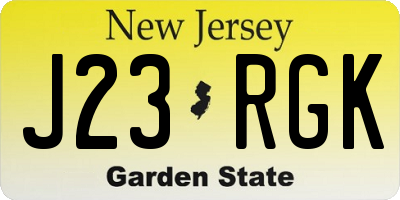 NJ license plate J23RGK