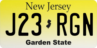 NJ license plate J23RGN