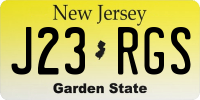 NJ license plate J23RGS