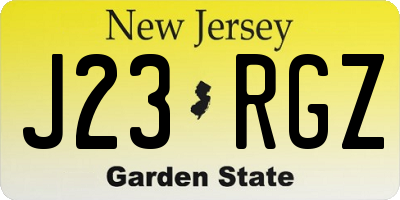 NJ license plate J23RGZ