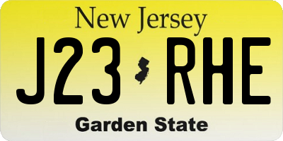 NJ license plate J23RHE