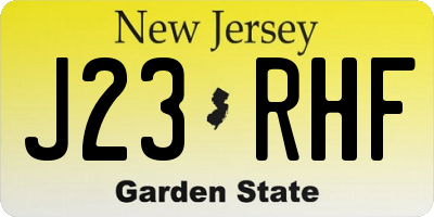 NJ license plate J23RHF