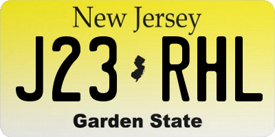 NJ license plate J23RHL