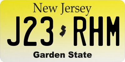 NJ license plate J23RHM