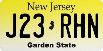 NJ license plate J23RHN