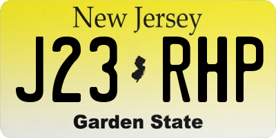 NJ license plate J23RHP