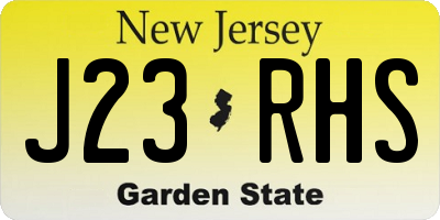 NJ license plate J23RHS