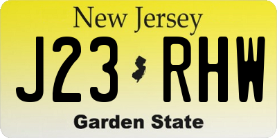 NJ license plate J23RHW