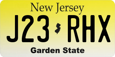 NJ license plate J23RHX
