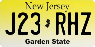 NJ license plate J23RHZ