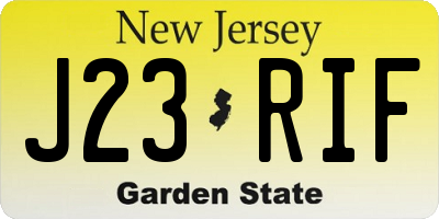 NJ license plate J23RIF