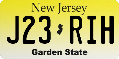 NJ license plate J23RIH