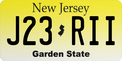 NJ license plate J23RII