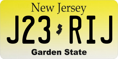 NJ license plate J23RIJ