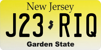 NJ license plate J23RIQ