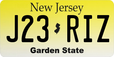 NJ license plate J23RIZ