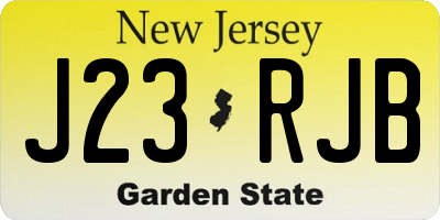 NJ license plate J23RJB