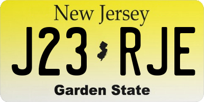 NJ license plate J23RJE