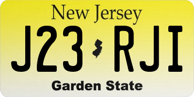 NJ license plate J23RJI