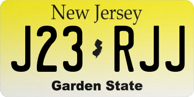 NJ license plate J23RJJ