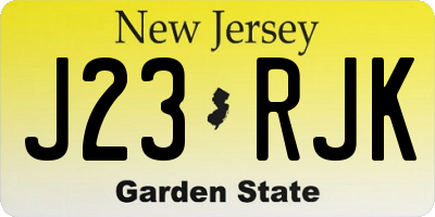 NJ license plate J23RJK