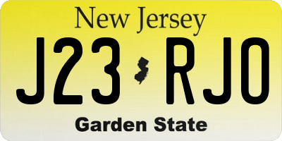 NJ license plate J23RJO