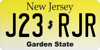NJ license plate J23RJR