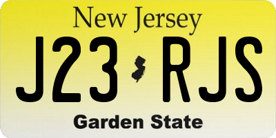 NJ license plate J23RJS